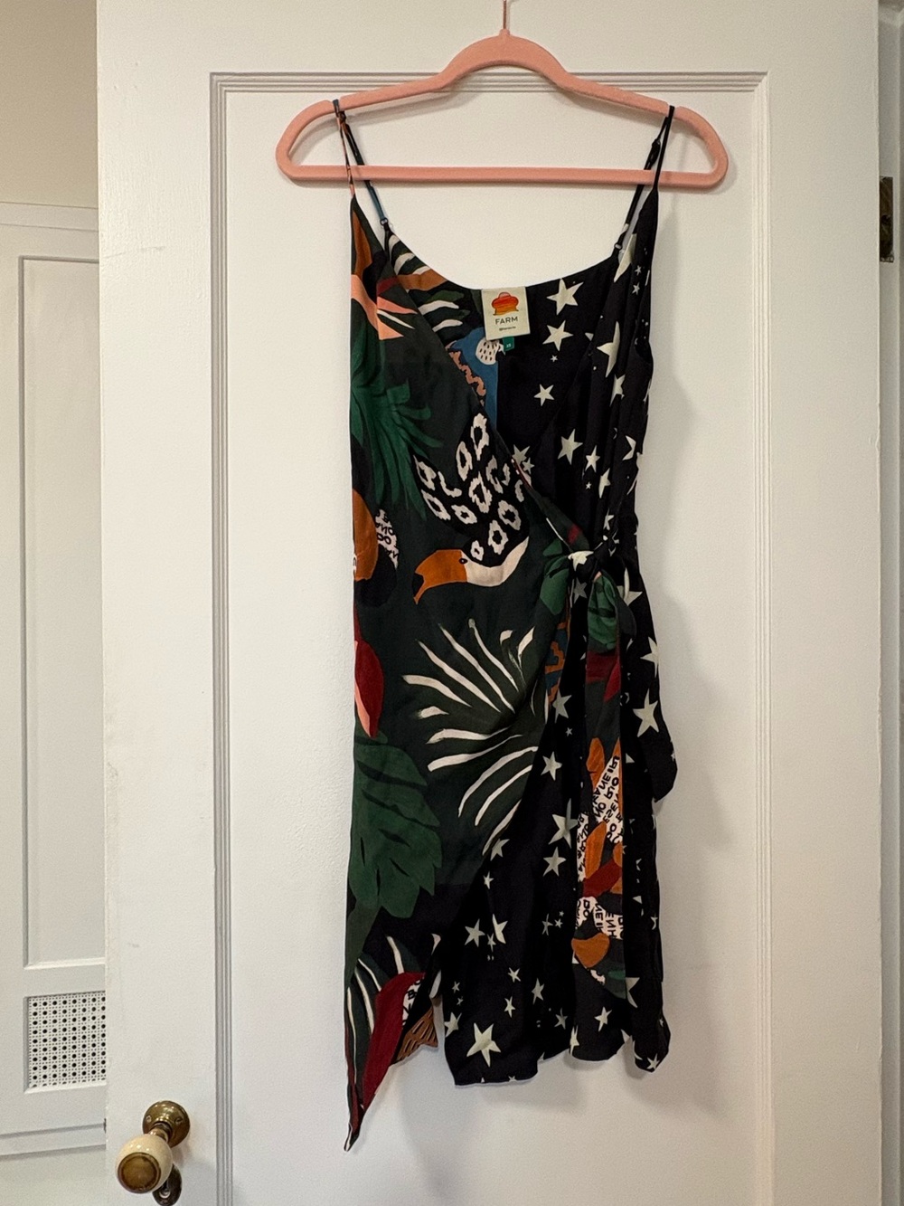 Farm Rio mini asymmetrical wrap dress